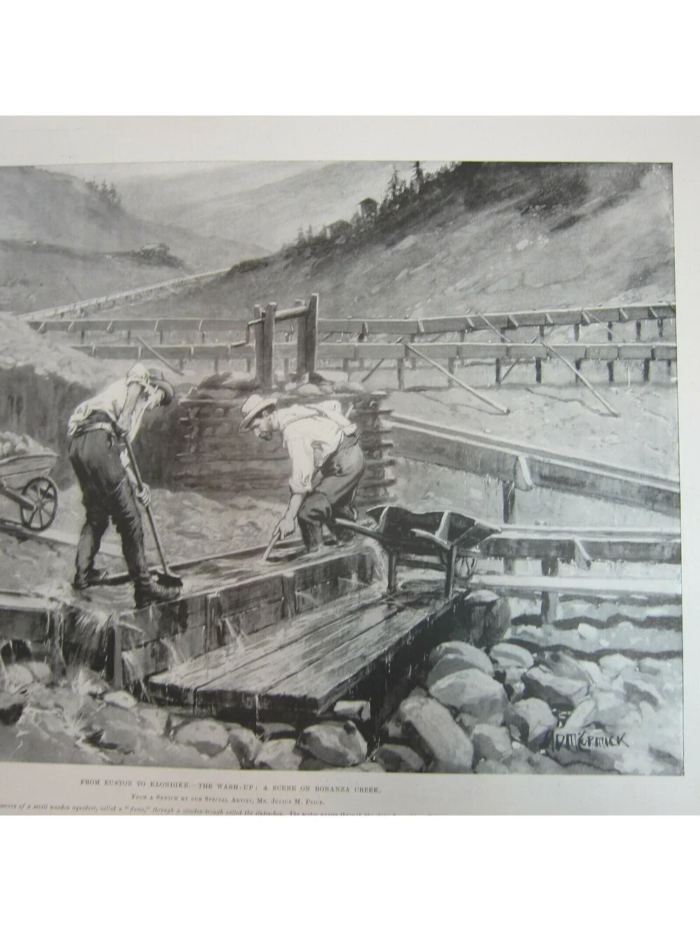 Antique 1898 Print Canada From Euston to Klondike: The River Front, Dawson City
